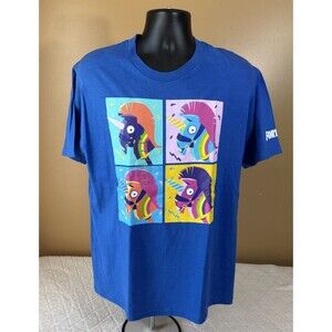 New Fortnite Gamer Graphic Blue Tee Men’s Size Large 2019 Epic Games See Details